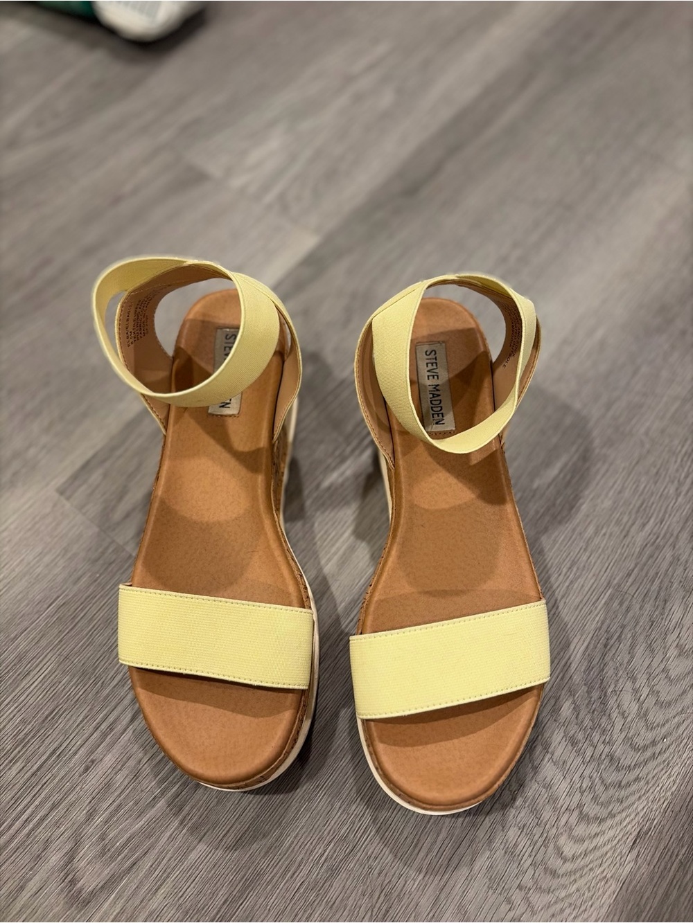 Steve Madden Pale Yellow Ankle-Strap Sandals